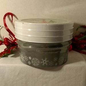 3 pk Plastic X-Mas Containers